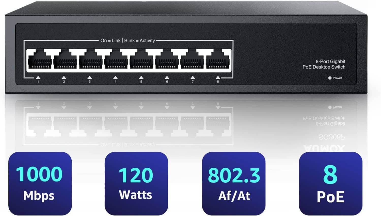 Amx 8 Port POE Gigabit Switch