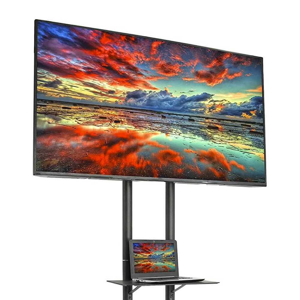 Black TV Cart for LCD LED Flat Panel Fits 32" to 65"